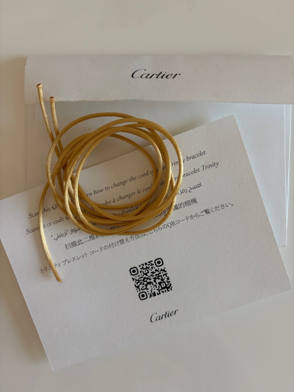 Cartier Authentic Gold String Cord for Love Trinity Bracelet
